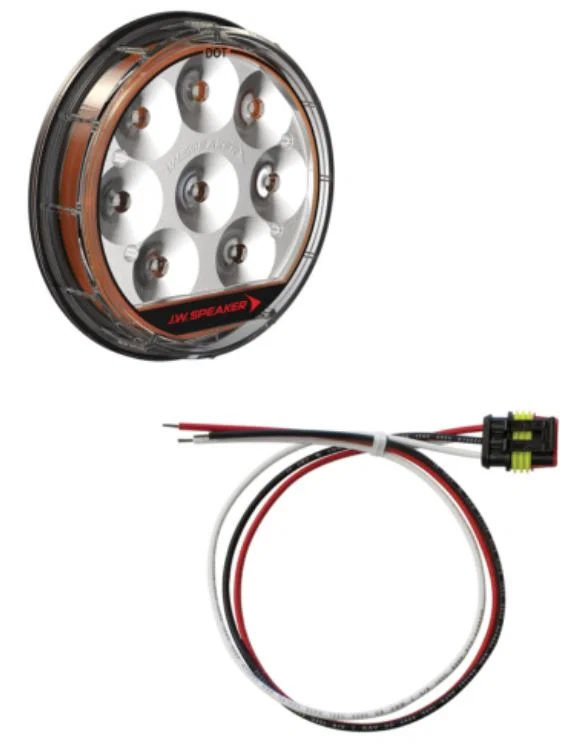 0347874 – JW SPEAKER Turn Signal Light Assembly - LED, Clear Lens LED Amber Bulb With Wiring Harness